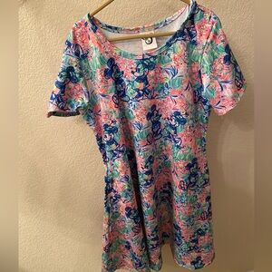 Girl’s Disney and tropical patterned dress, size 10